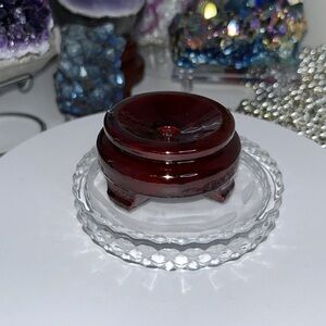 Wood - Crystals Rocks Precious Gem Sphere Holder Stand - Mahogany Cherry color